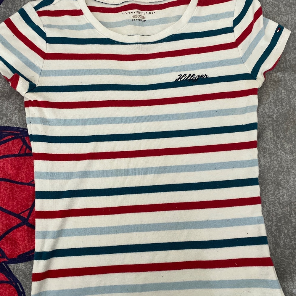 tommy hilfiger y2k shirt blue red white
